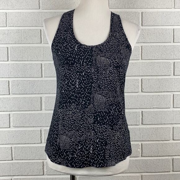 Fabletics Women's Racer Back Black & White Print Active Wear Top Size Small - Picture 1 of 8